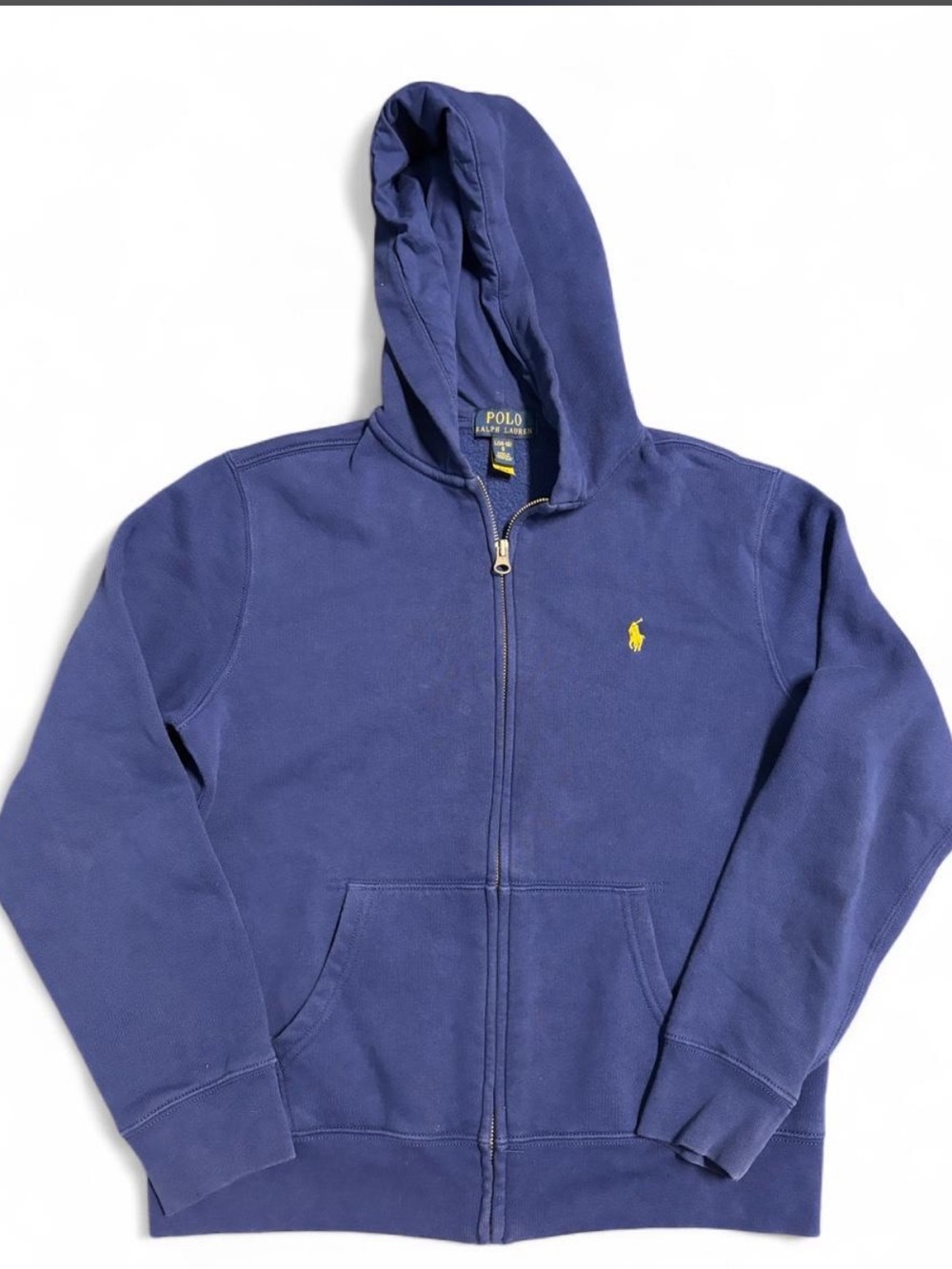 Polo by Ralph Lauren Boys' Blue Full-Zip Hoodie with Yellow Pony